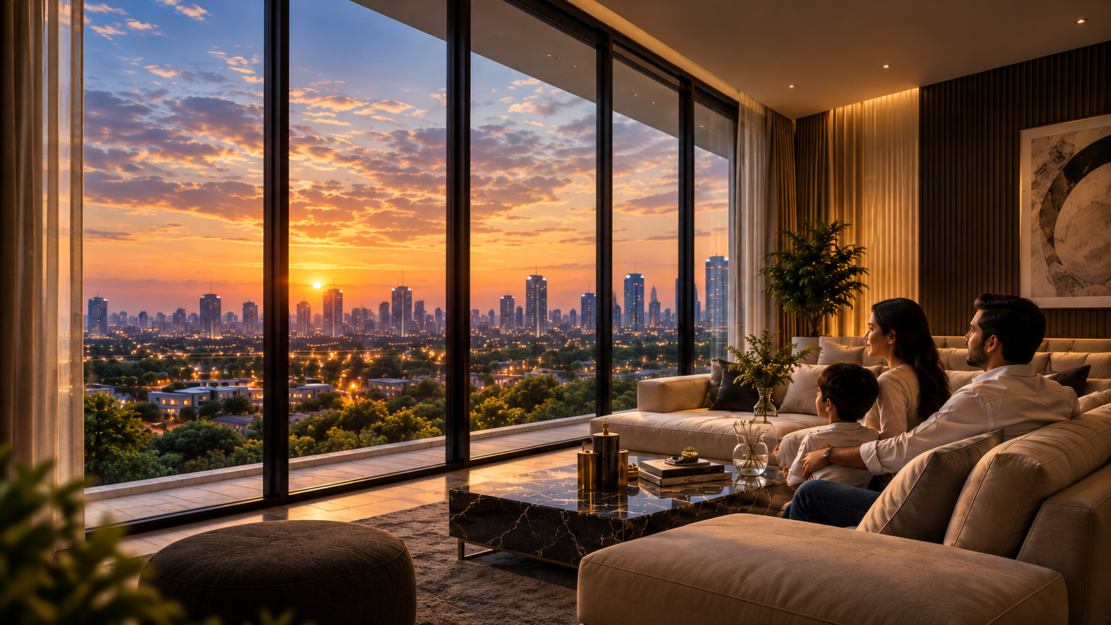 Luxury family living room visual