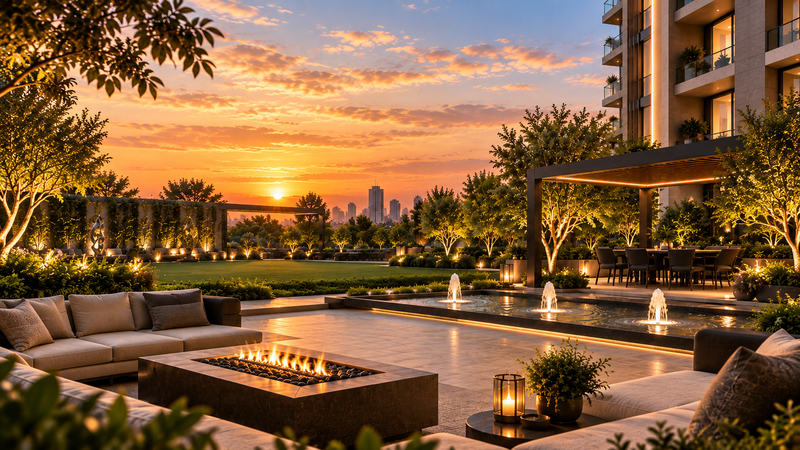 Luxury rooftop garden visual